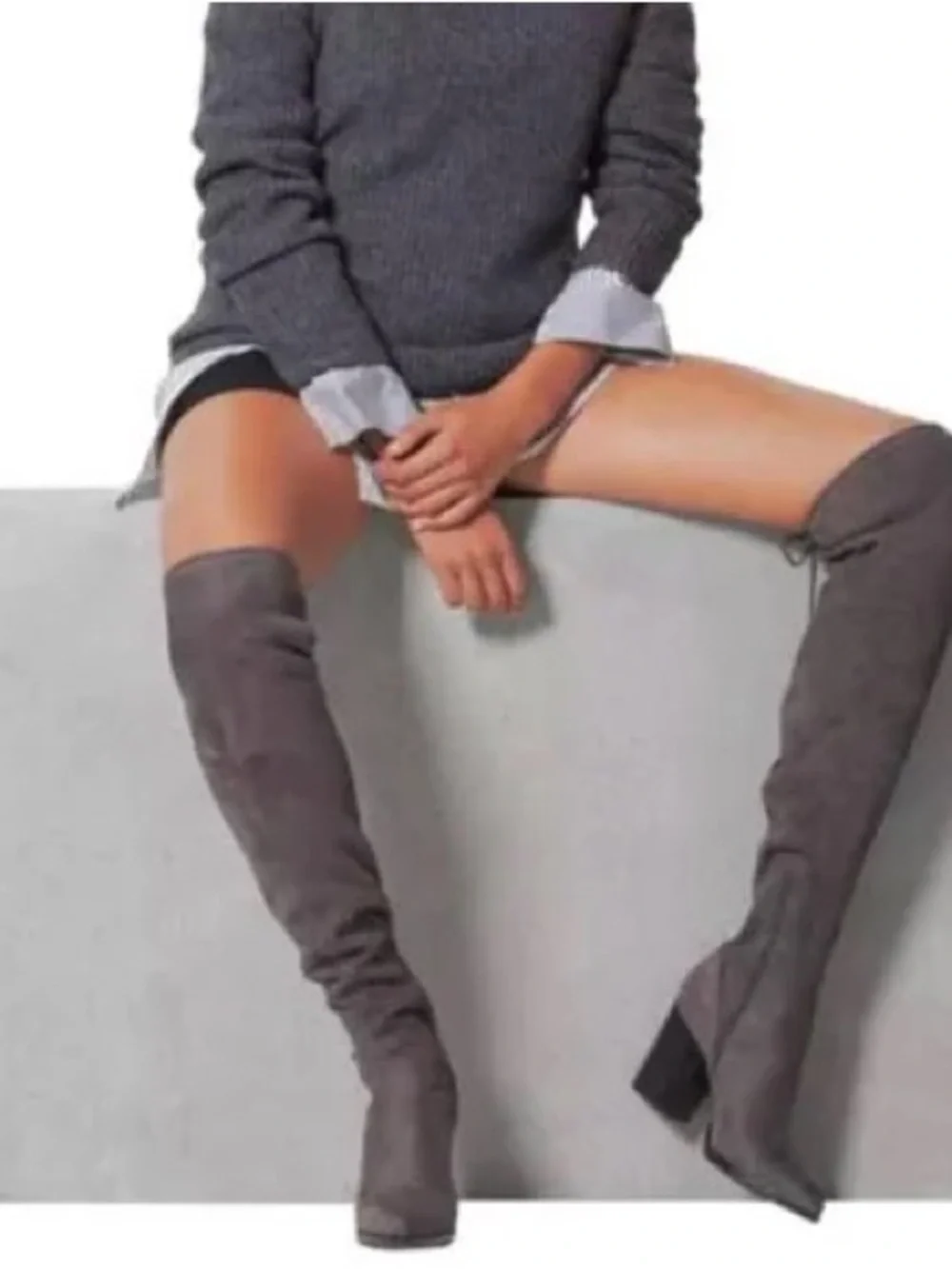 Marc Fisher Over-the-Knee suede Boots in Gray